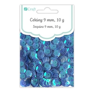 Пайетки круглые 9 мм, 10 г, цвет голубой, TM dpCraft (Dalprint)