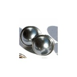 Набор брадсов Eyelet Outlet - Pearl Brads Silver Edge Pewter, цвет серый металлик, в серебристой оправе, 12 мм, 10 штук