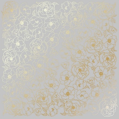 Лист односторонней бумаги с фольгированием Golden Pion Gray, ТМ Фабрика Декора
