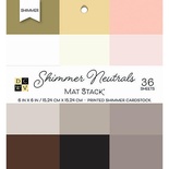 Набор кардстока DCWV Shimmer Neutrals Solid, 15х15 см, 36 листов, с блеском