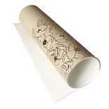 Отрез кожзама с тиснением  золотой фольгой Golden Pion Beige 50 х 25 см, ТМ Фабрика Декора