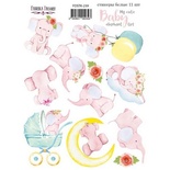 Набор наклеек (стикеров) 11шт My cute Baby elephant girl 239, ТМ Фабрика Декора