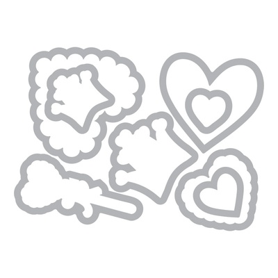 Лезвия и штампы Sizzix - Framelits Die Set w/Stamps - Princess, 8 шт.