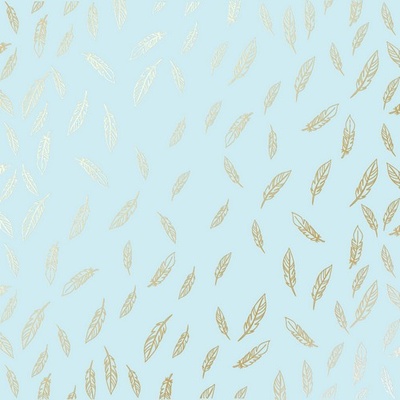 Лист односторонней бумаги с фольгированием Golden Feather Blue,ТМ Фабрика Декора
