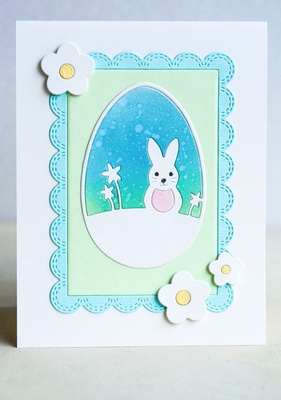 Нож для вырубки от Poppystamps - Double Stitch Scalloped Rectangle Frames