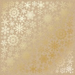 Лист односторонней бумаги с фольгированием Golden Snowflakes Kraft, ТМ Fabrika Decoru
