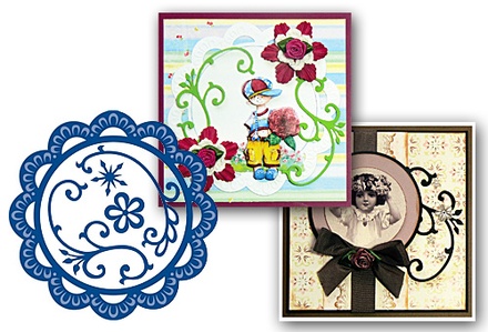 Набор лезвий Marianne Design Creatables - Scallop Circle Frame & Flowers