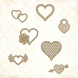 Чипборд Blue Fern Studios - Eclectic Hearts