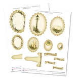 Заготовки к ножам Spellbinders - Vintage Christmas, 8 листов, 39 элементов