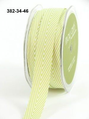Лента Twill and Stripes, цвет салатовый/белый, ширина 1,9 см, длина 90 см