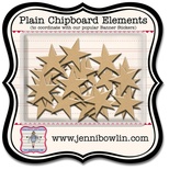 Набор фигурок из чипборда Jenni Bowlin Mini Chipboard Pieces - Star, 24 штуки