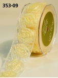 Лента от May Arts -  Sheer / Woven Rosette Ribbon, 3,8 см, цвет желтый, длина 90 см