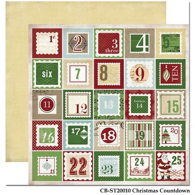 Лист двусторонней скрапбумаги Carta Bella So this is Christmas - Christmas Countdown, 30х30 см