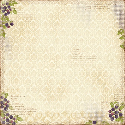 Двусторонний лист бумаги для скрапбукинга от Maja Design - Fika - Björnbärskakor, 30x30 см,