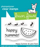 Штампы + ножи от Lawn Fawn - Happy Summer, 5 шт. + 3 шт.