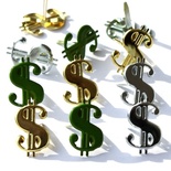 Набор брадсов Eyelet Outlet - Dollar Sign Brads, 12 штук