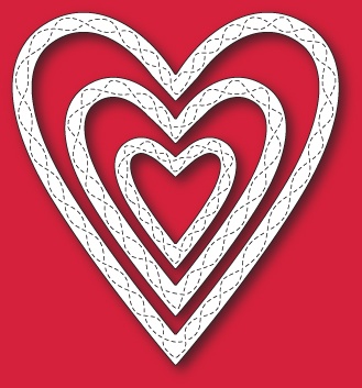 Нож для вырубки от Memory Box - Wrapped Stitched Heart Frame