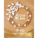 Чипборд ScrapBox - Новогодний венок с остролистом Hh-030