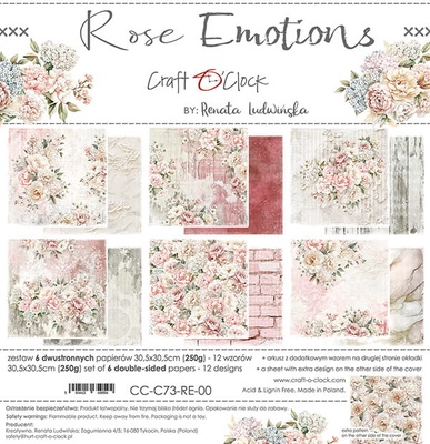 Набір скраппаперу Craft O'Clock - Rose Emotions, 30,5X30,5 см