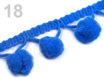 Тесьма с помпонами Pom Pom, размер 10 мм, цвет синий, 90 см