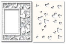 Нож и маска  от Poppystamps - Ribbon Heart Sidekick Frame and Stencil