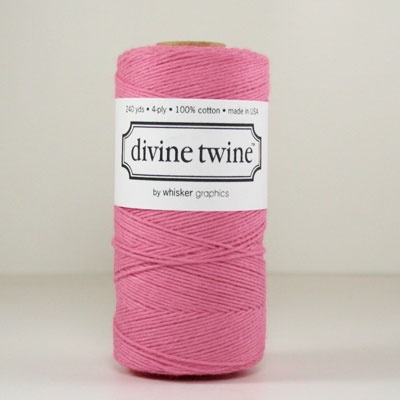 Хлопковый шнур от Divine Twine - Pink Solid, 1 мм, цвет розовый, 1м