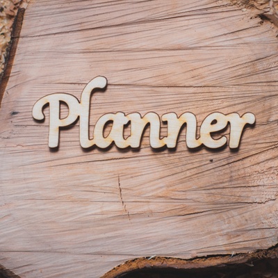 Деревянная вырубка от Вензелик - Надпись "Planner", 92x30 мм