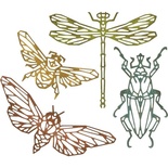 Ножи Sizzix Thinlits Dies By Tim Holtz - Geo Insects, 4 шт