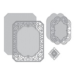 Ножи для вырубки от Spellbinders - Shapeabilities Cannetille Rectangle Etched Dies Vintage Treasures by Becca Feeken
