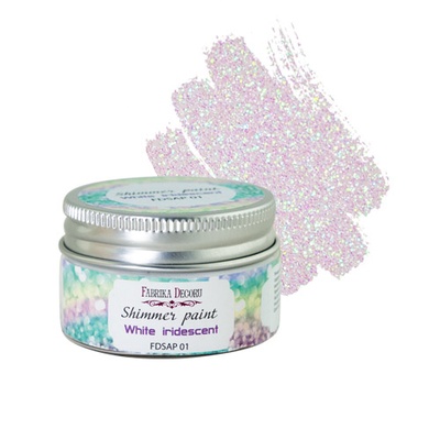 Краска с глиттером Shimmer paint, цвет Радужный белый, ТМ Фабрика Декора, 30 мл