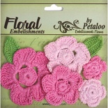 Набор вязаных цветов Petaloo - Crocheted Flowers Collection Pinks