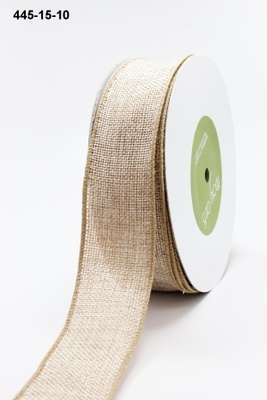 Лента из мешковины Faux Burlap/Wired Natural, цвет бежевый, ширина 3.8 см, длина 90