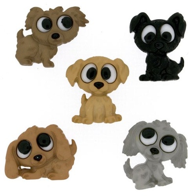 Набор декоративных пуговиц Dress It Up - Playful Puppies