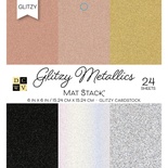 Набор кардстока DCWV Glitzy Metallics W/Glitter, 15х15 см, 24 листа, с глиттером