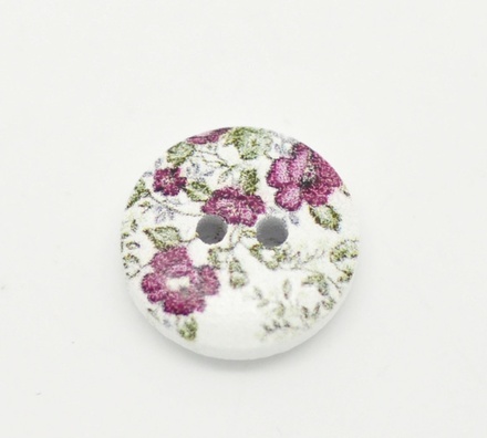 Деревянная пуговица Multicolor Flower B17602, диаметр 15 мм, 1 шт.