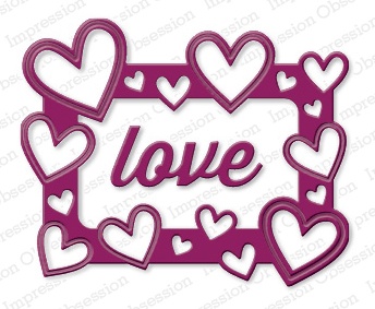 Ножи от Impression Obsession - Heart Frame - Рамочка с сердечками и надпись Love