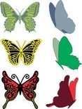 Лезвие от Cheery Lynn Designs - Small Exotic Butterflies #2 w/Angel Wings - DL113AB