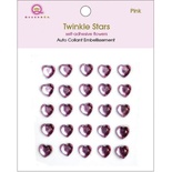 Половинки кристаллов на клеевой основе Queen & Co - Twinkle Self-Adhesive Embellishments Hearts/Pink