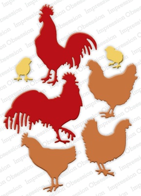 Ножи от Impression Obsession - Roosters & Chickens