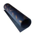 Отрез кожзама с тиснением  золотой фольгой Golden Feather Dark blue, 50см х 25см, ТМ Фабрика Декора