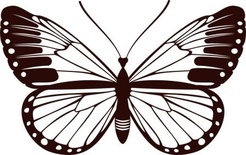 Aкриловый штамп Butterfly 1 Бабочка, размер 5,1 * 3,2 см