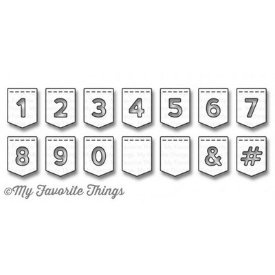 Лезвие My Favorite Things - Die-namics LLD Stitched Banner Numbers, 14 шт.