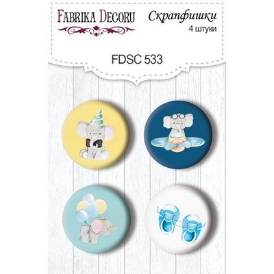 Скрапфишки набор 4шт My cute Baby elephant boy 533, ТМ Фабрика Декора