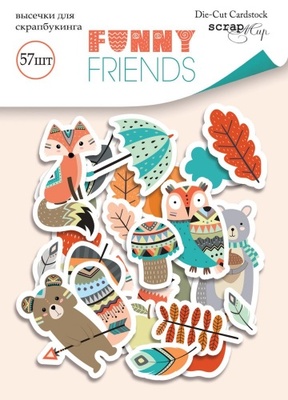 Набор высечек для скрапбукинга от Scrapmir - Funny Friends, 57 шт