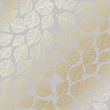 Лист односторонней бумаги с фольгированием Golden Delicate Leaves Gray, ТМ Фабрика Декора