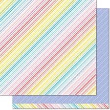 Лист скрапбумаги от Lawn Fawn - Really Rainbow Double-Sided Cardstock 12"X12" Purple Posies, 30х30 см