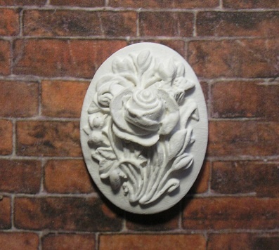 Гипсовая камея от Е.В.А. - Роза (малая), 2.7х2 см