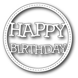 Нож для вырубки от Memory Box - Stitched Happy Birthday Circle Frame  