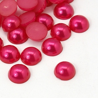 Полужемчужинки Fuchsia, 5x2.2мм, цвет фуксия, 50 шт.