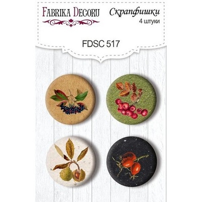 Скрапфишки набор 4шт Autumn botanical diary 517, ТМ Фабрика Декора.